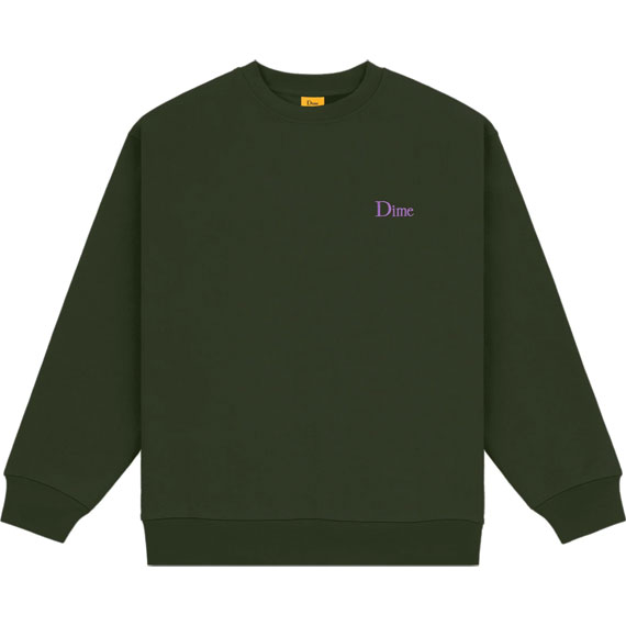 dime sweatshirt crew classic small logo (forest green)