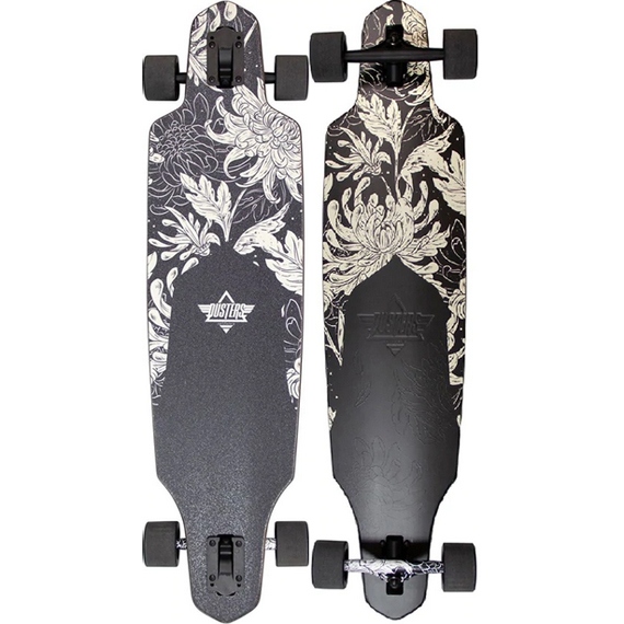 dusters longboard channel blooming (black) 38x9.5