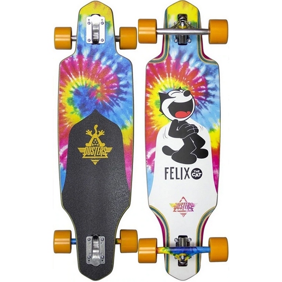 dusters longboard channel felix (tie dye) 34x9.125