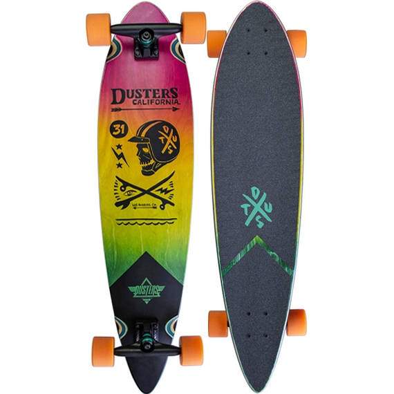 dusters longboard moto fades (pink/orange/teal) 37x8.75