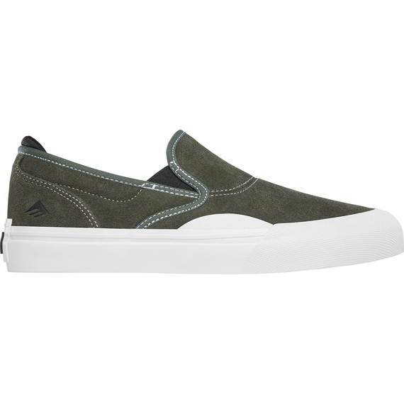emerica shoes wino g6 slip-on (olive/white)