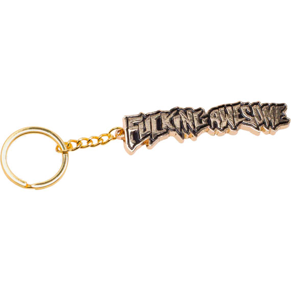 fucking awesome keychain gold stamp