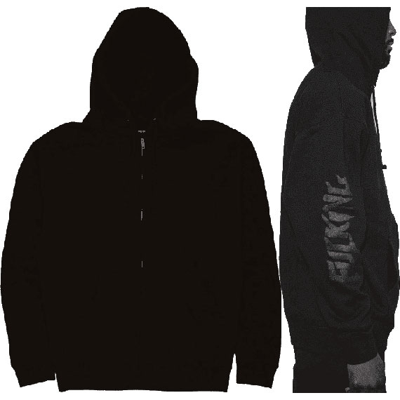 fucking awesome sweatshirt hooded zip stamp (black)