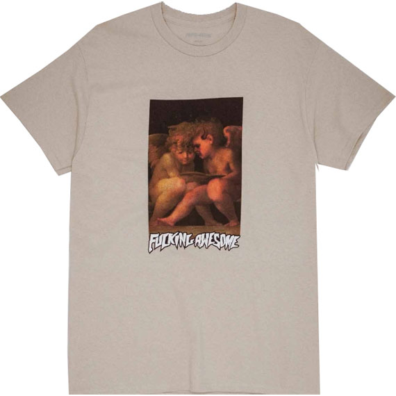 fucking awesome tee shirt angel with demonic angel (sand)