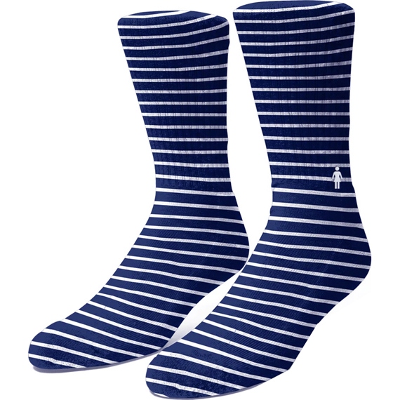 girl socks striped (navy)