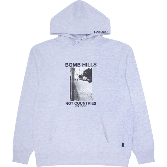 gx1000 sweatshirt hood bomb hills not countries (ash)