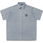 hélas shirt short sleeves bad washed denim (light blue)