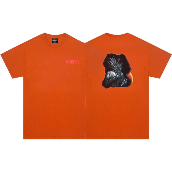 hockey tee shirt flamable (orange)