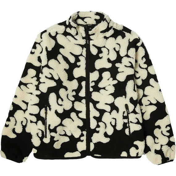 huf jacket abstract high pile jacquard (black)