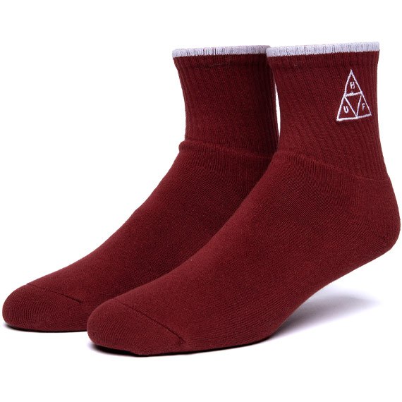huf socks 1/4 emb. triple triangle (bloodstone)