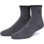 huf socks 1/4 emb. triple triangle (charcoal heather)