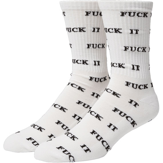 huf socks fuck it glow (white)