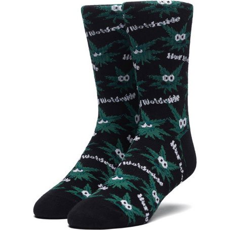 huf socks plantlife green buddies 2 (black)