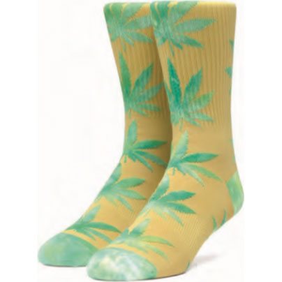 huf socks plantlife tie dye leaves (golden spice)