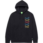 huf sweatshirt hooded zip drop out (black)