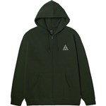 huf sweatshirt hooded zip set triple triangle (hunter green)