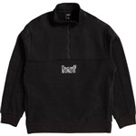 huf sweatshirt quarter zip mock neck split (black)