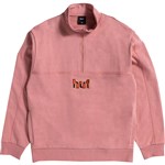 huf sweatshirt quarter zip mock neck split (dusty rose)