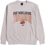 huf sweatshirt thrasher crew candlestick (athletic heather)