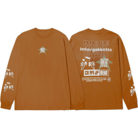 huf tee shirt long sleeves intergalactic frequency (rust)