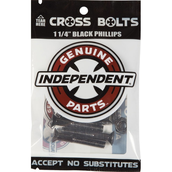 independent bolts genuine parts cross (black) phillips 1 1/4