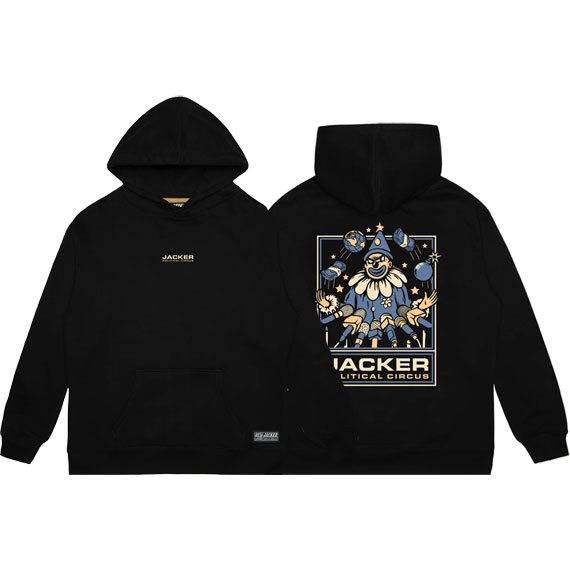 jacker sweatshirt hood political circus (black)