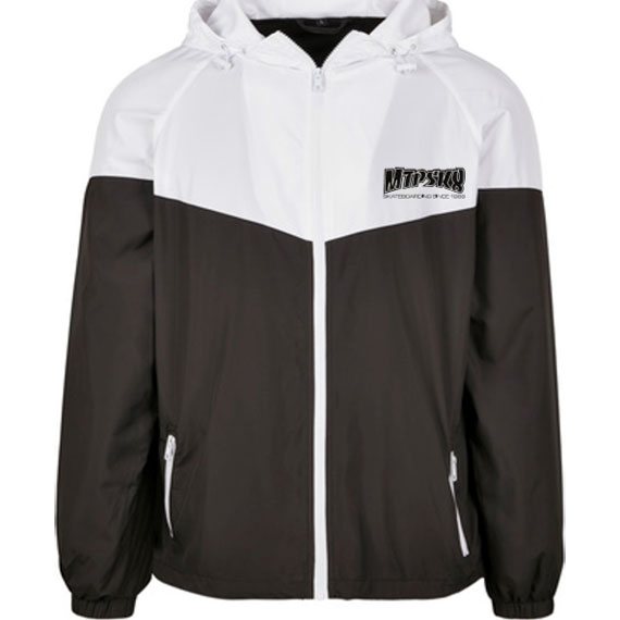 montpellier skateboard jacket windbreaker mtpsk8 (black/white)