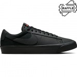 nike sb shoes zoom blazer low pro gt iso triple black raffle