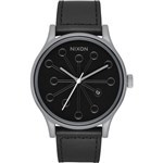 nixon watch station leather (gray/caples)