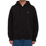 volcom sweatshirt hooded zip single stone (black)