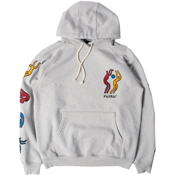 parra sweatshirt hood la chambre nuit (heather grey)