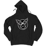 pig sweatshirt hood head (black)