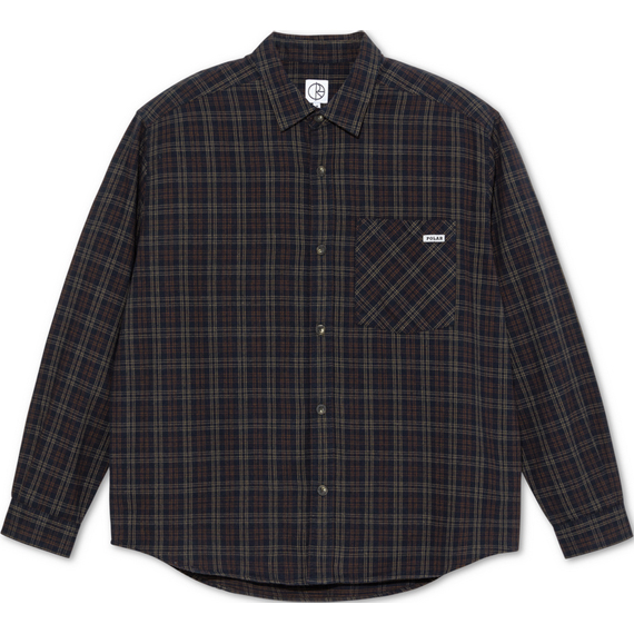 polar shirt flannel long sleeves mitchell (navy/brown)