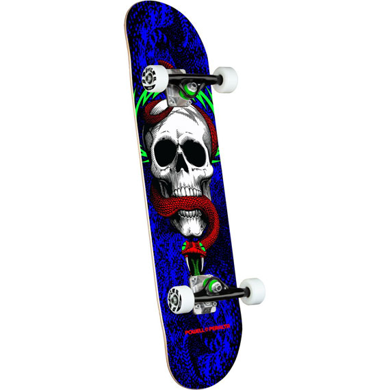 powell peralta skateboard complet skull and snake (royal) 7.75