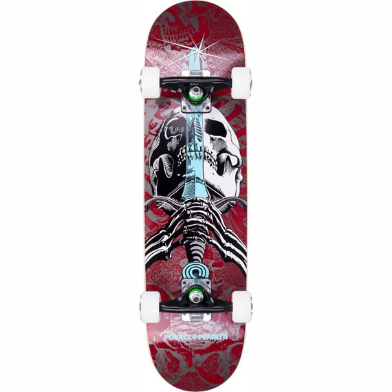 powell peralta skateboard complet skull and sword (burgundy) 7.5