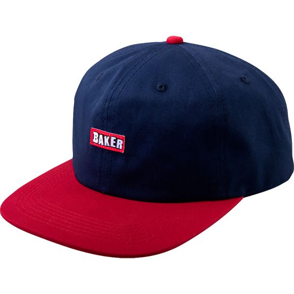 baker cap snapback brand logo (navy/red)