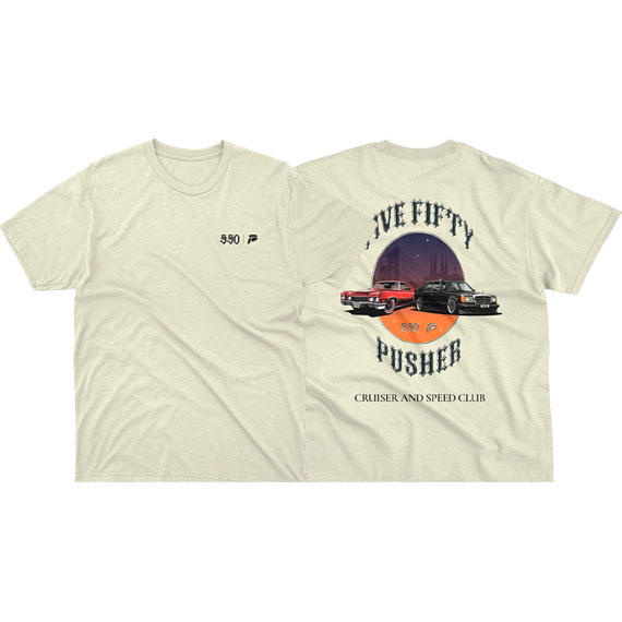 pusher tee shirt 550 cruiser and speed club (beige)