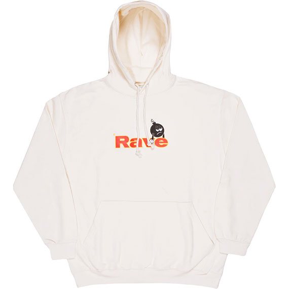 rave sweatshirt hood sad bomb (cream)