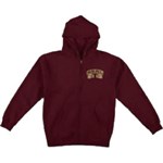 real sweatshirt hooded zip muni emb (maroon)