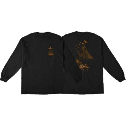 real tee shirt long sleeves commute (black)