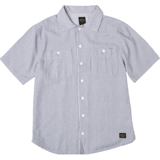 rvca shirt short sleeves day shift stripe (ash blue)