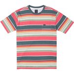 rvca tee shirt pocket tortuga stripe (red)