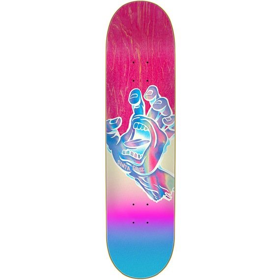 santa cruz board hard rock maple iridescent hand team 7.75