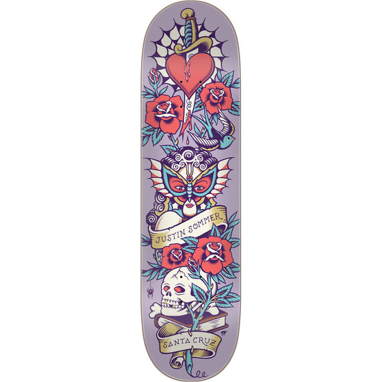 santa cruz board vx everslick tattooed justin sommer 8.25