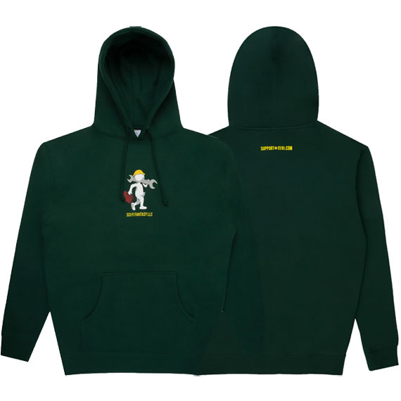 sci-fi fantasy sweatshirt hood tech support (forest)
