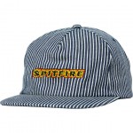 spitfire cap strapback flames script (indigo railroad stripe)