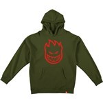 spitfire sweatshirt hood bighead (army/red)