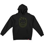 spitfire sweatshirt hood bighead (black/olive)