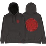 spitfire sweatshirt hood classic swirl (charcoal/red)