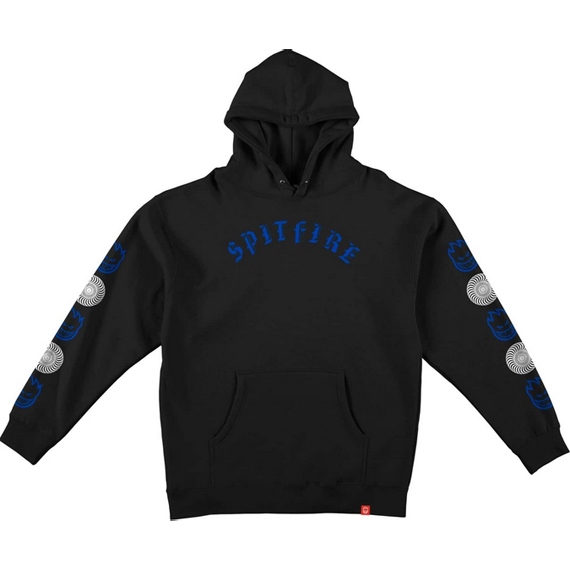 spitfire sweatshirt kids hood old e combo sleeve (black)